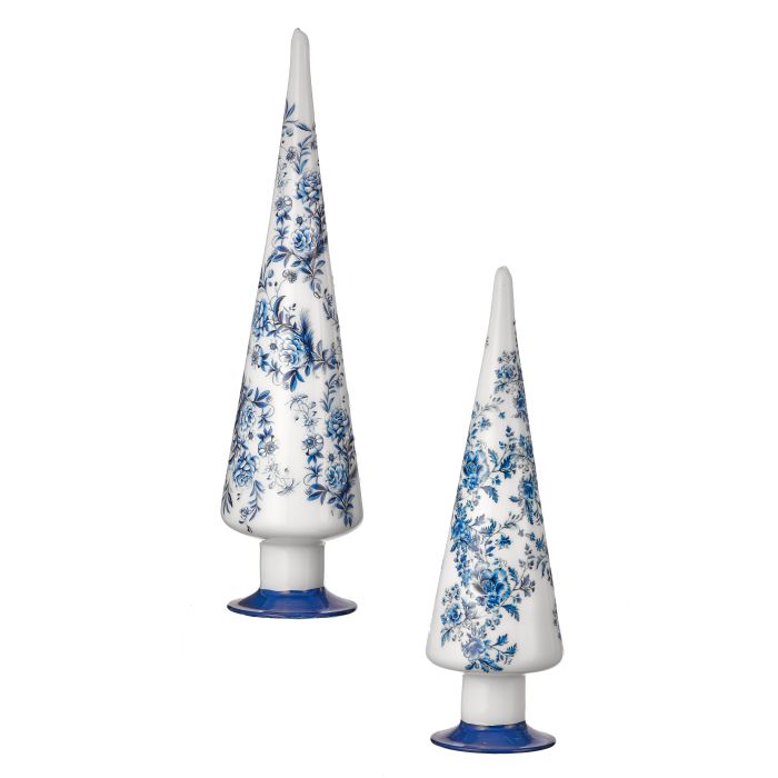 Glass Foral Print Tree