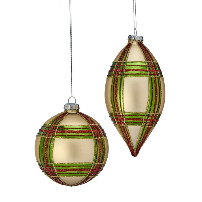 Holiday Multi Glass Striped Ornament