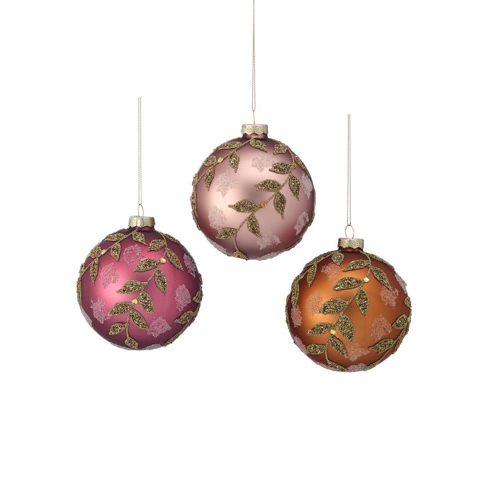 4" Glass Beaded Ball Ornament