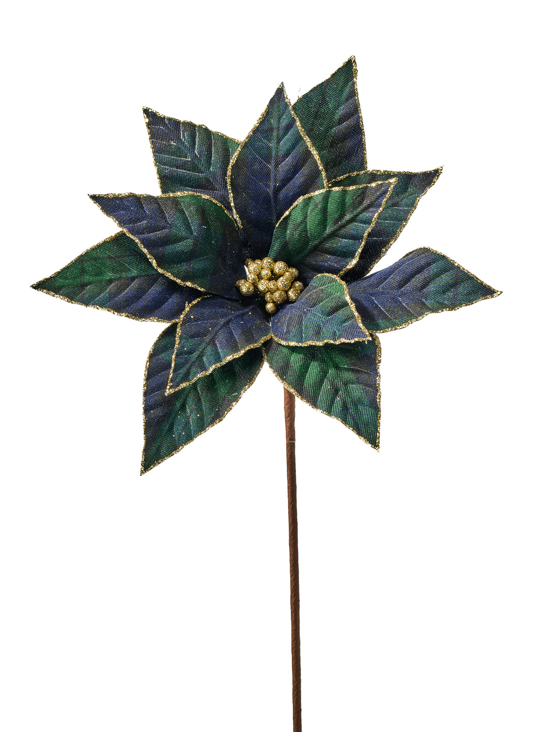 21" Gentlemen's Plaid Poinsettia Stem