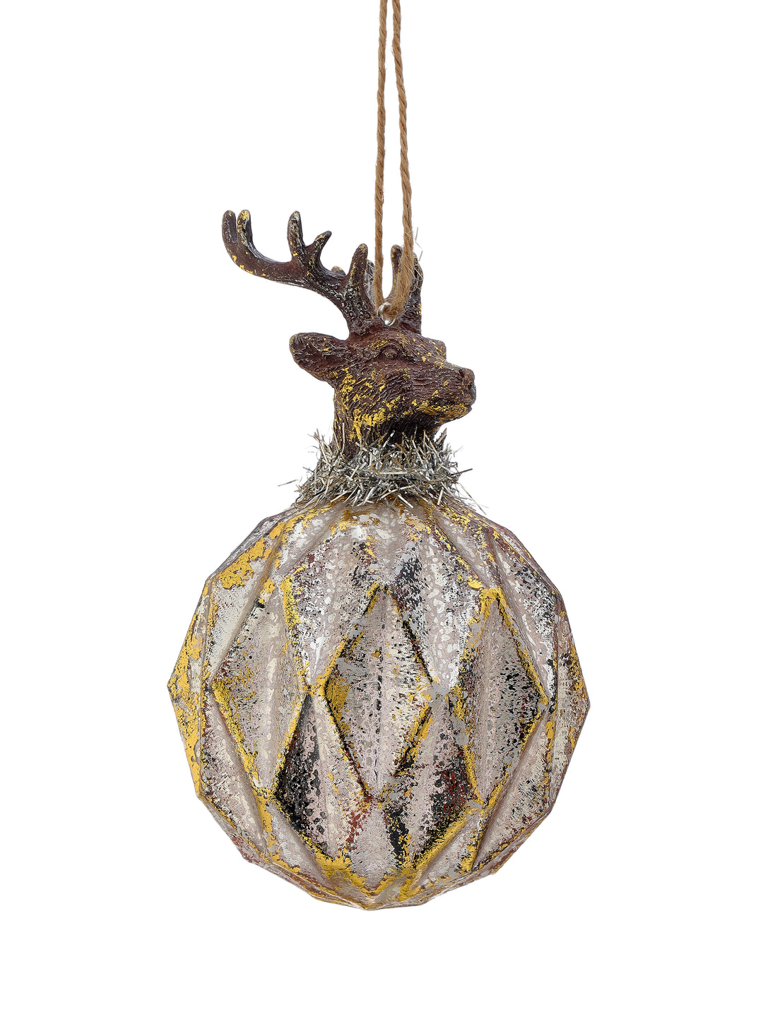 Glass Deer Ball Ornament