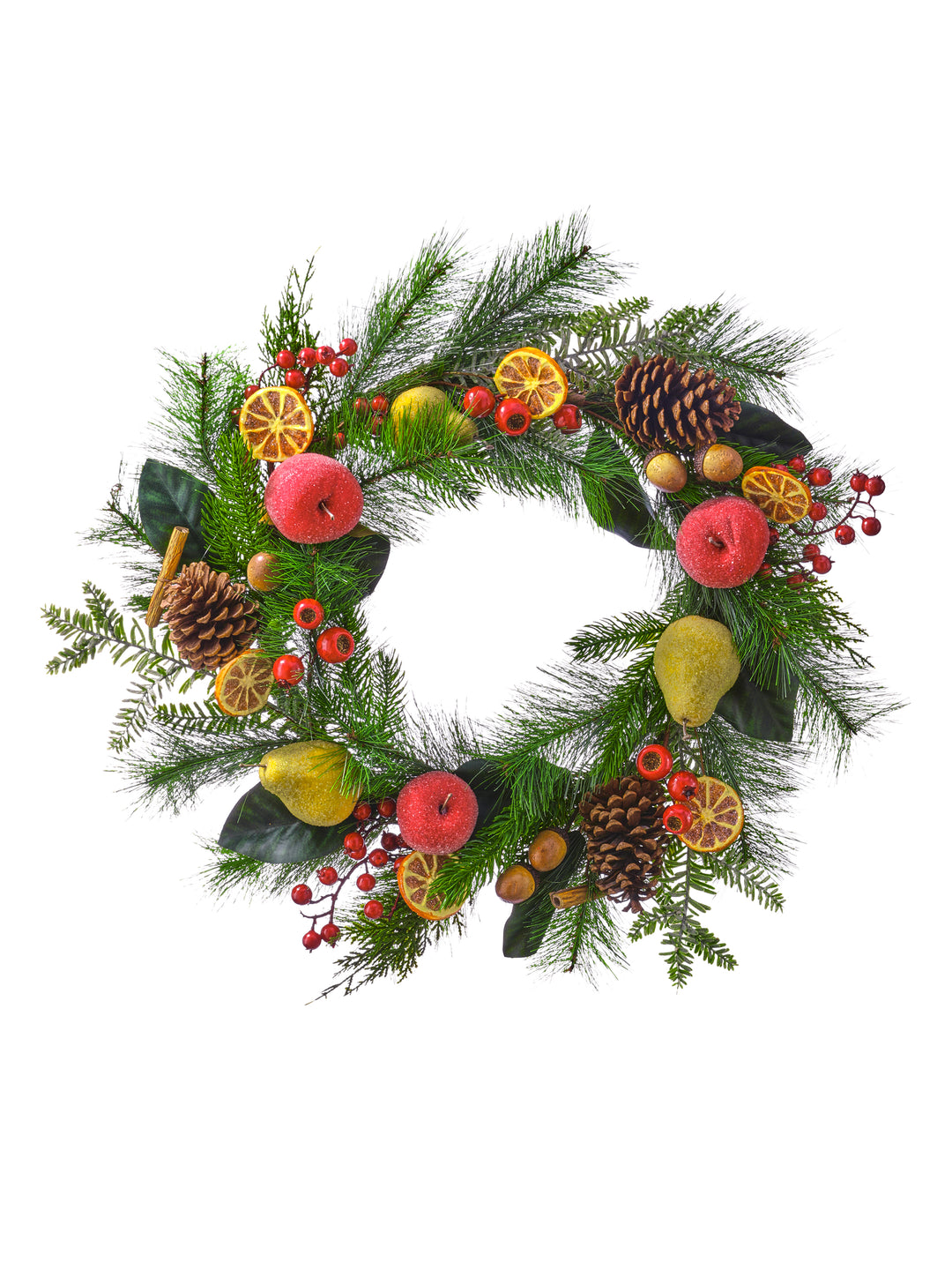 Fruit, Berry, Pinecone Evergreen Wreath