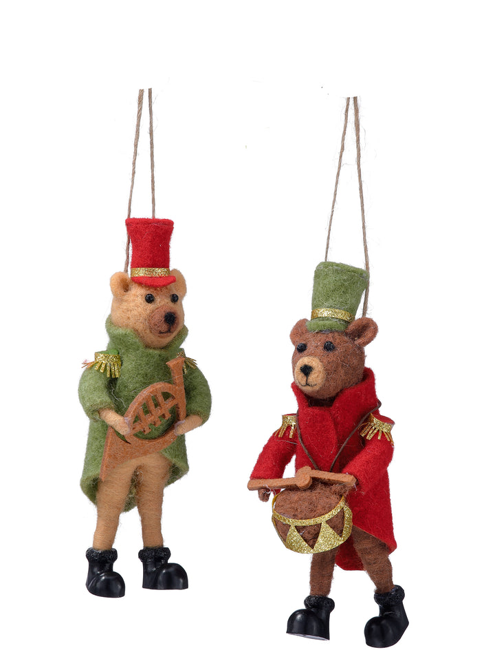 Felt Caroling Bear Ornament
