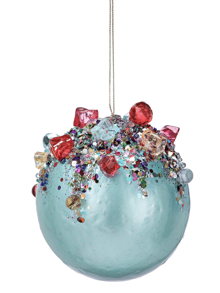 Multi Jeweled Shiny Ball Ornament
