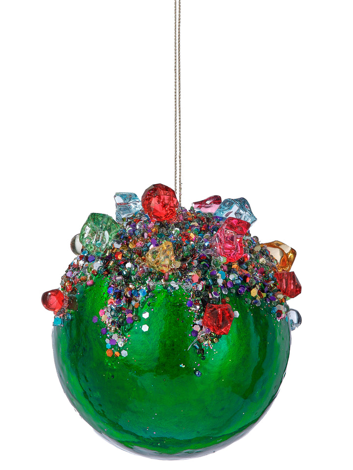 Multi Jeweled Shiny Ball Ornament