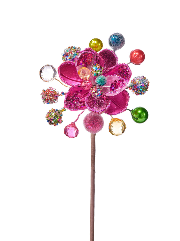 13.5" Multi Jeweled Mini Magnolia Stem