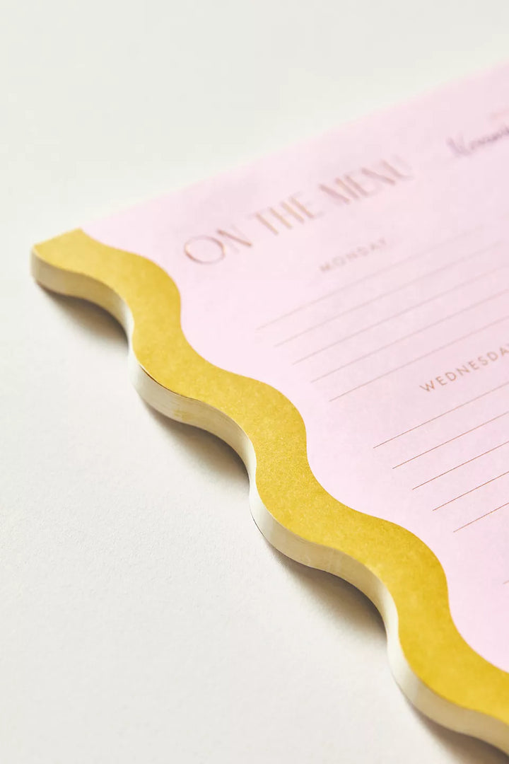Scallop Meal Planner Notepad Pink & Chartreuse
