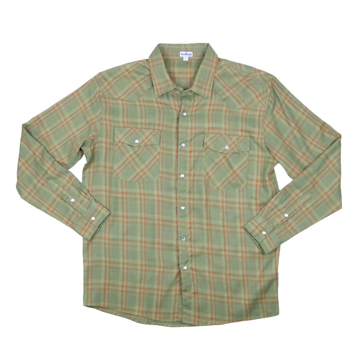 Blue Quail Men's Deer Camp Plaid Pearl Snap Long Sleeve Flannel Shirt