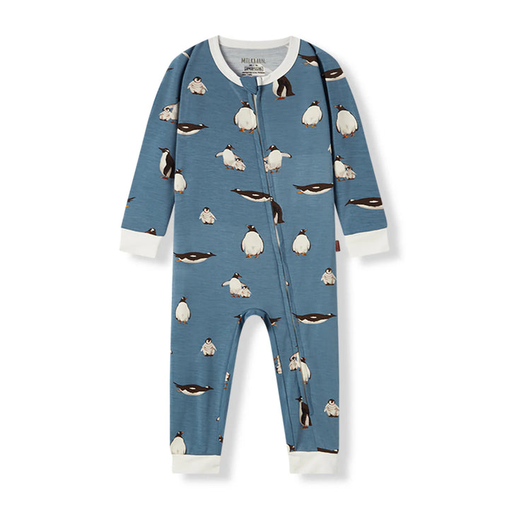 Milkbarn Penguin Luxe Stretch Zipper Pajama