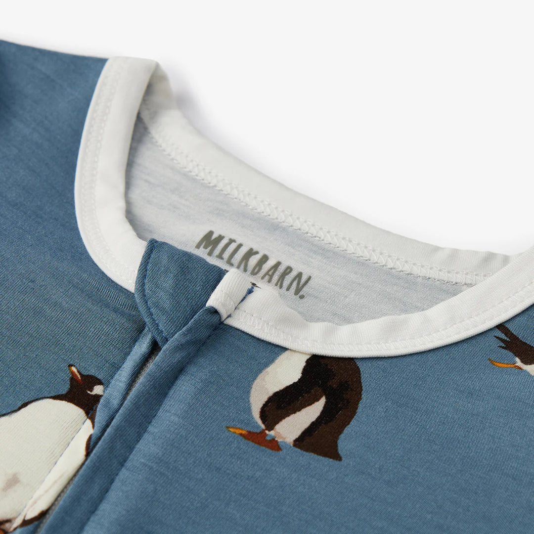Milkbarn Penguin Luxe Stretch Zipper Pajama
