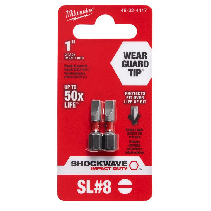 Milwaukee Shockwave Slotted Impact Bit 2 pk