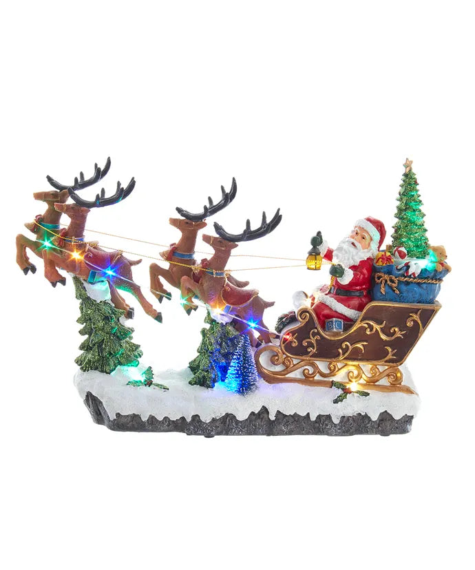 Musical Santa and Sleigh Table Piece
