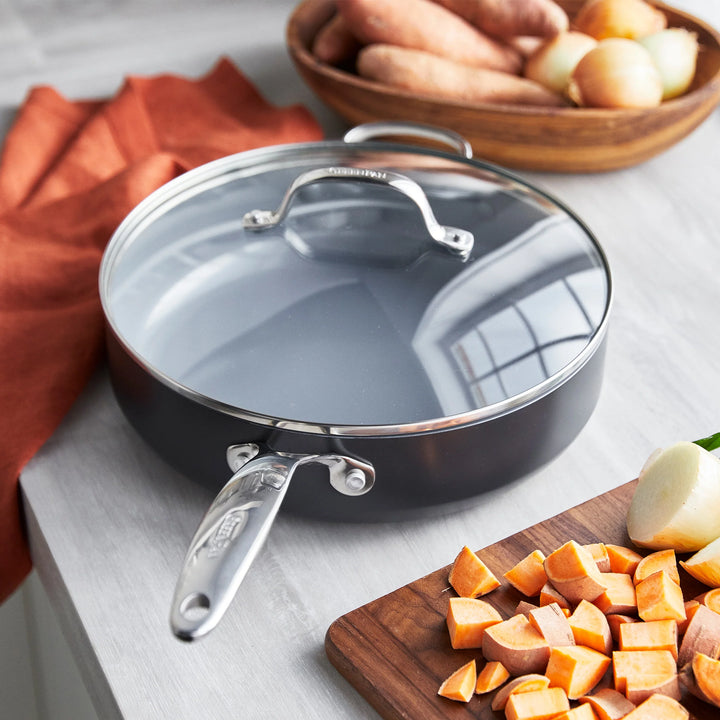 GreenPan Valencia Pro Ceramic Nonstick 4.5-Quart Sauté Pan with Lid