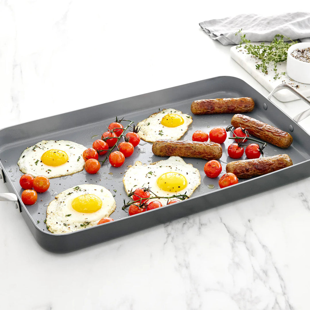 GreenPan Valencia Pro Ceramic Nonstick Double Burner Griddle