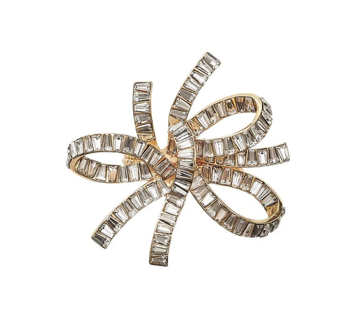 Kim Seybert Jeweled Bow Napkin Ring in Gold & Crystal
