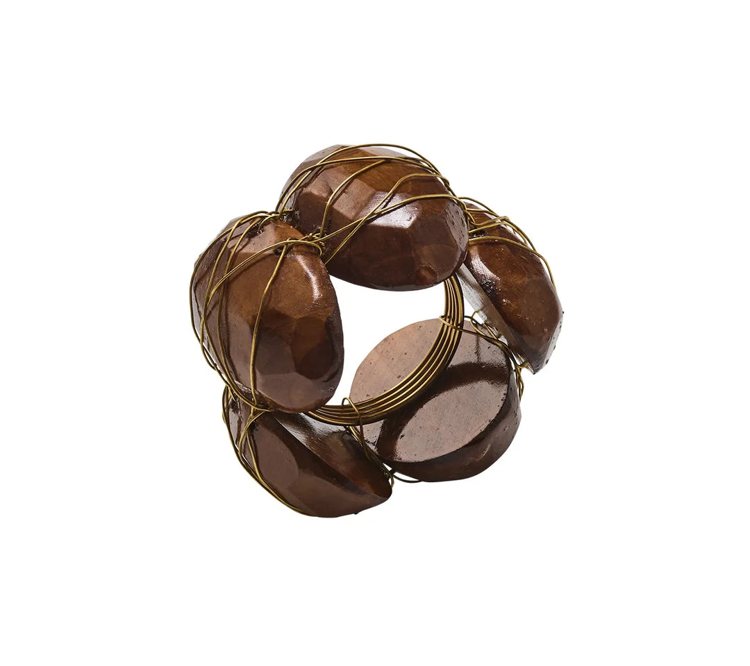 Kim Seybert Burl Napkin Ring in Brown