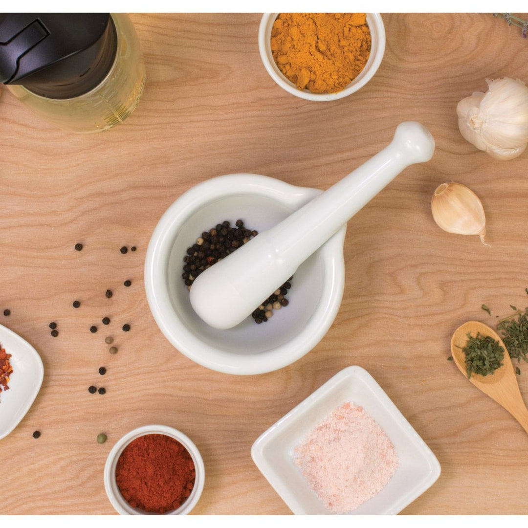 Mortar and Pestle with Pour Spout