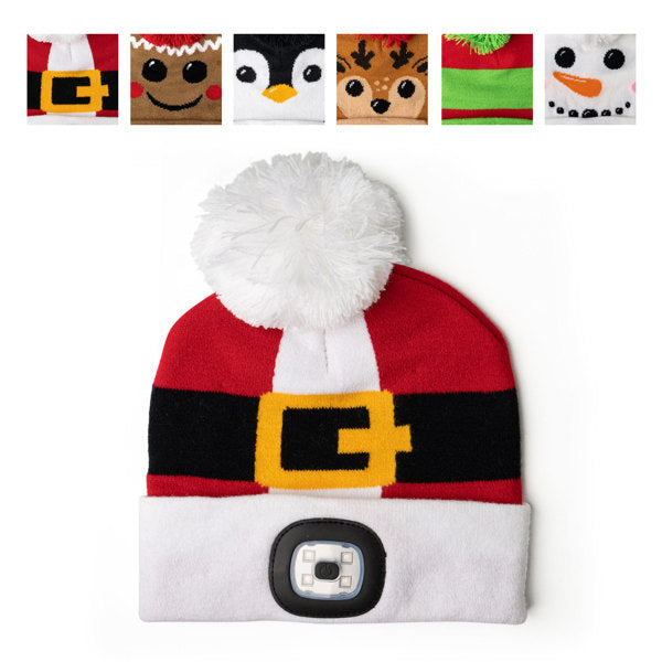 NightScope Kid's Christmas LED Pom Beanie Hat