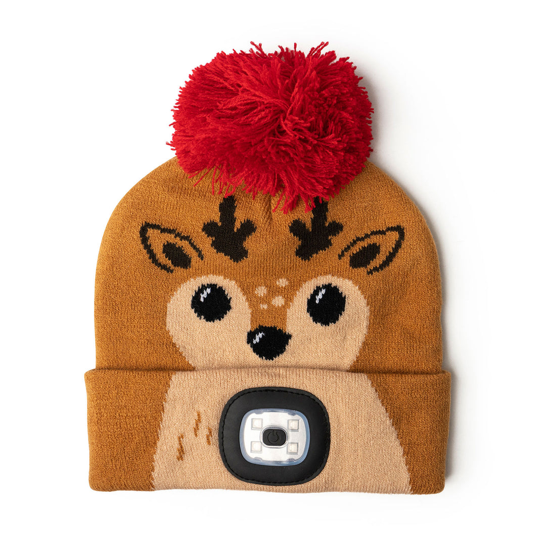 NightScope Kid's Christmas LED Pom Beanie Hat