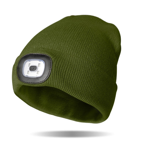 Night Scope Rechargeable LED Beanie - Olive