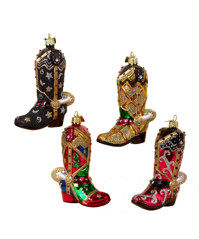 Kurt Adler Noble Gems Cowboy Boot Ornament