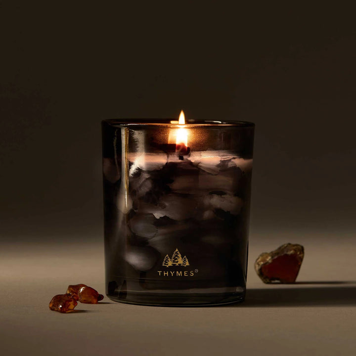 Thymes Noir Woods Boxed Glass Candle