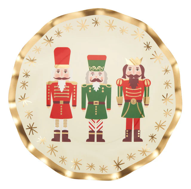 Sophistiplate Nutcracker Christmas Wavy Paper Salad Plates