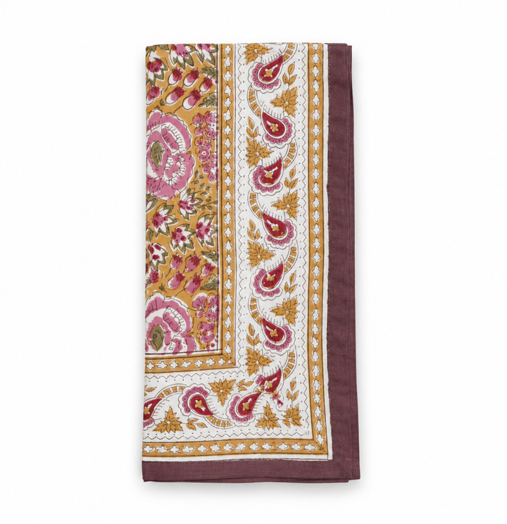 Pomegranate Garden Plum & Ochre Dinner Napkin
