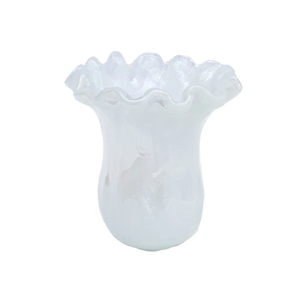 Vietri Onda Glass White Small Tulip Vase