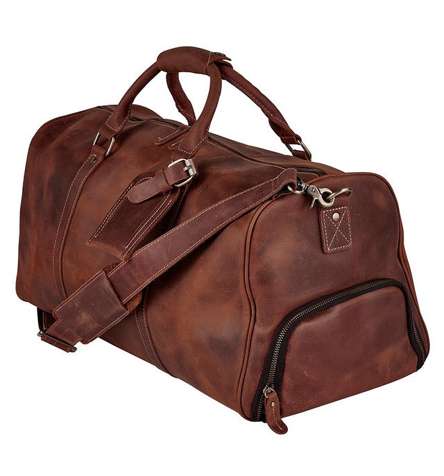 Cole Wheeler Leather Weekender Bag