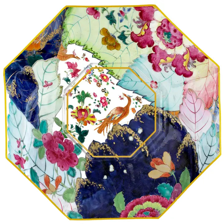 Marye Kelley Decoupage Glass Octagonal Plate