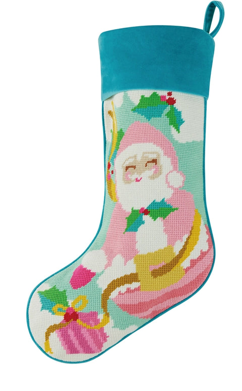Papa Noel Embroidered Stocking