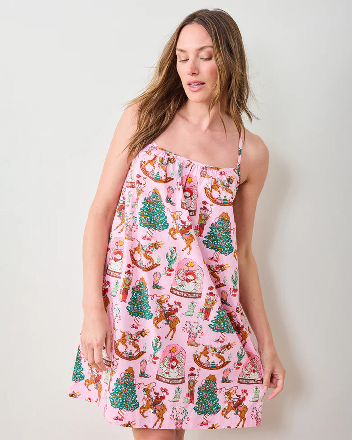 Printfresh Cami Nightgown in Cowboy Christmas