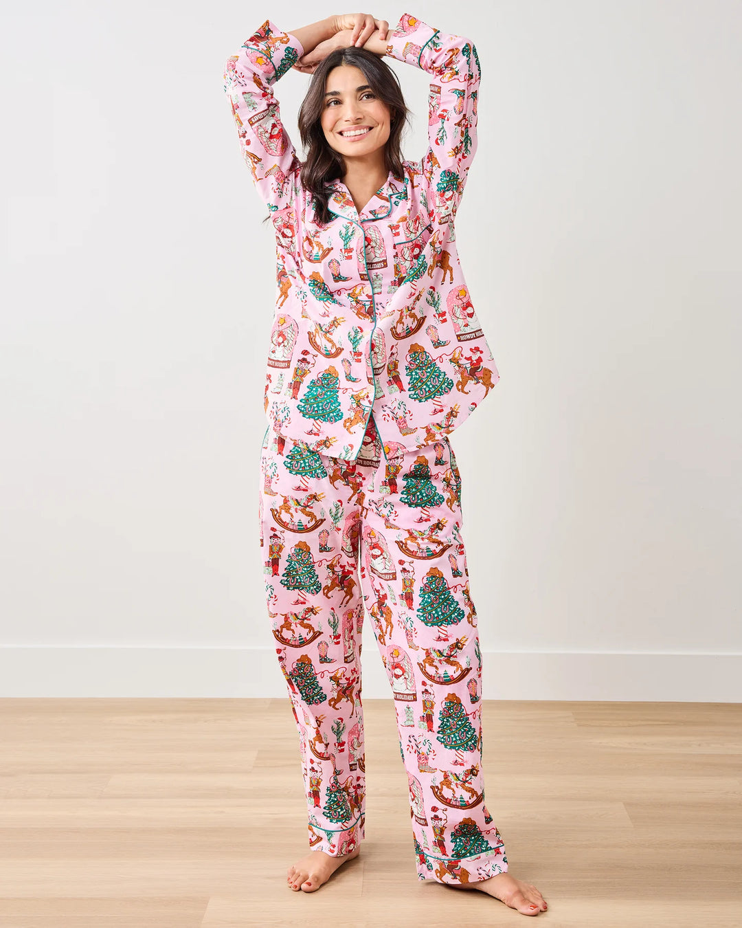 Printfresh Long PJ Set in Cowboy Christmas
