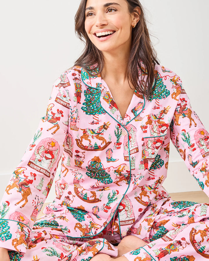 Printfresh Long PJ Set in Cowboy Christmas