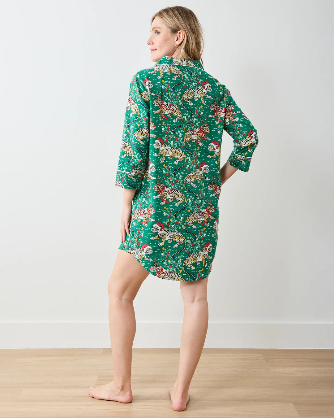 Printfresh Lightweight Flannel Sleep Shirt in Very Merry Bagheera