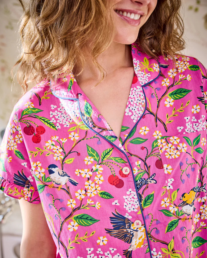 Printfresh Bird & Blossom Ruffle Short Set