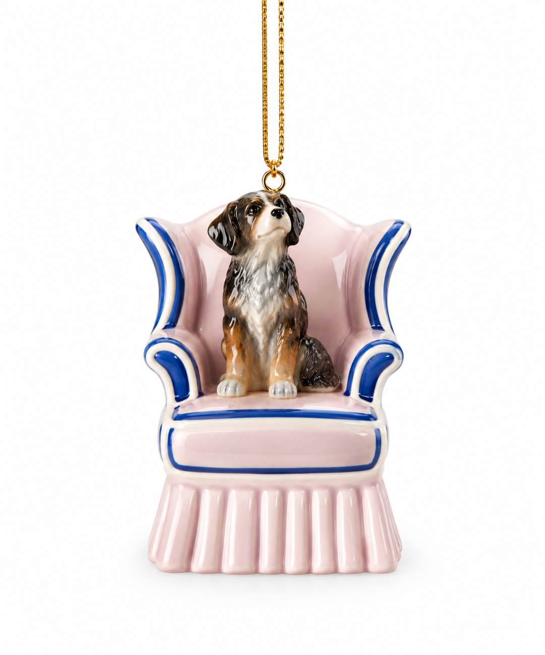 Resin Vintage Reproduction Dog in Chair Ornament
