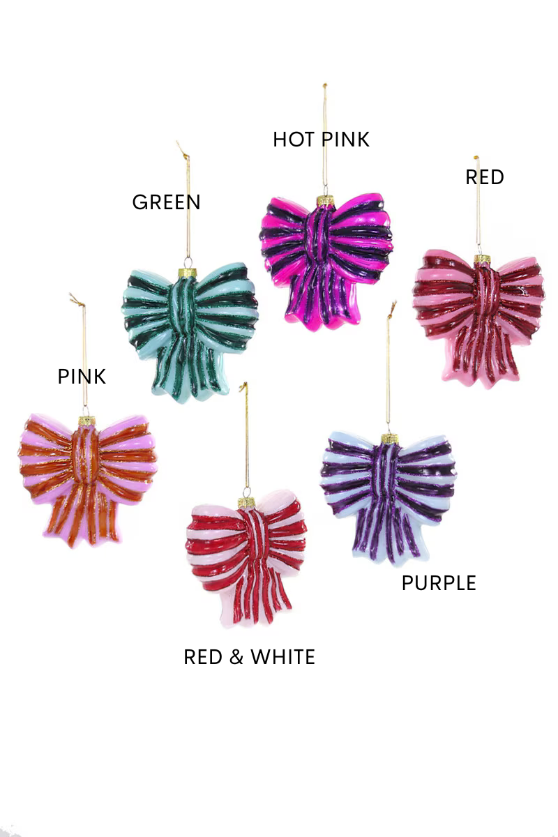 Cody Foster Striped Bow Ornament