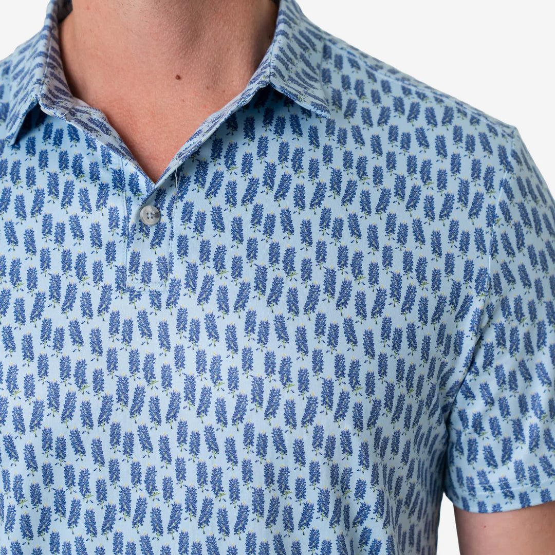 Burlebo Men's Bluebonnets Performance Polo
