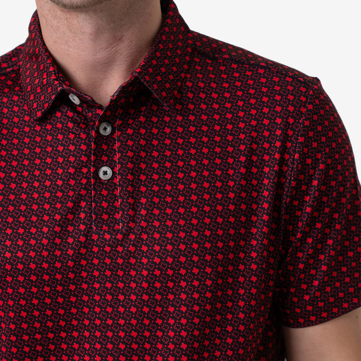 Burlebo Texas Red & Black Performance Polo