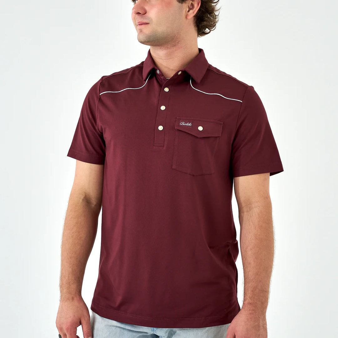 Burlebo Pearl Snap Performance Polo