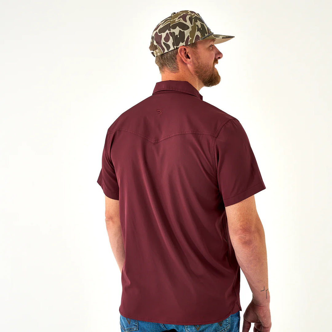 Burlebo Maroon Performance Western Shirt