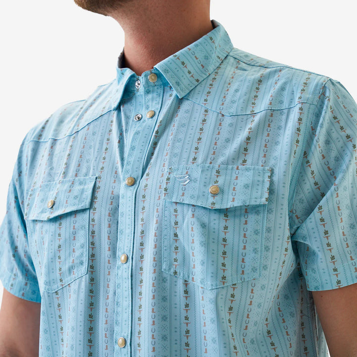 Burlebo Men's Blue Jean Ranch Performance Western Shirt