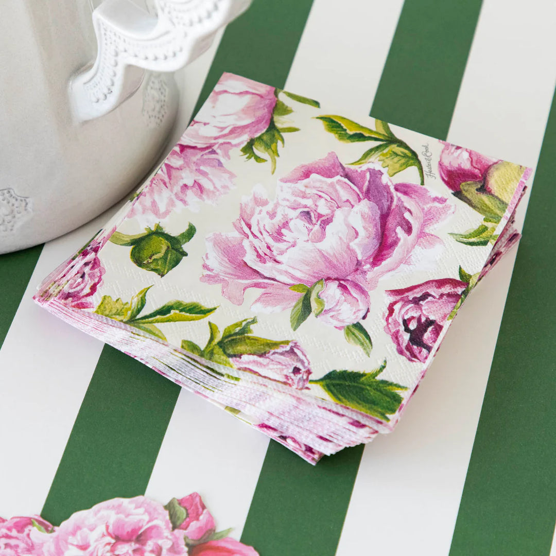 Hester & Cook Peony Cocktail Paper Napkins