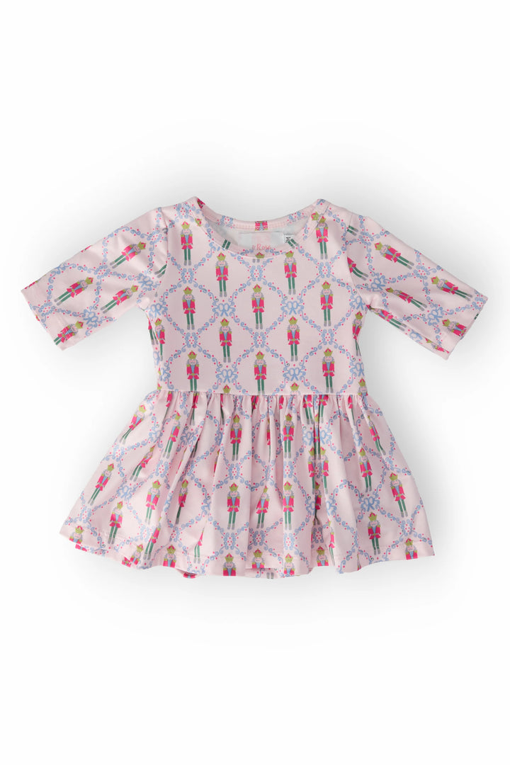 Mila & Rose Pink Nutcracker 3/4 Sleeve Twirl Bodysuit