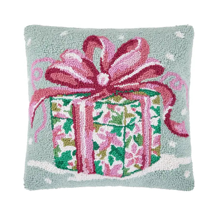 Peking Handicrafts Pink Present Hook Pillow