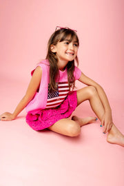Queen of Sparkles - Girl's American Flag Sweater Vest