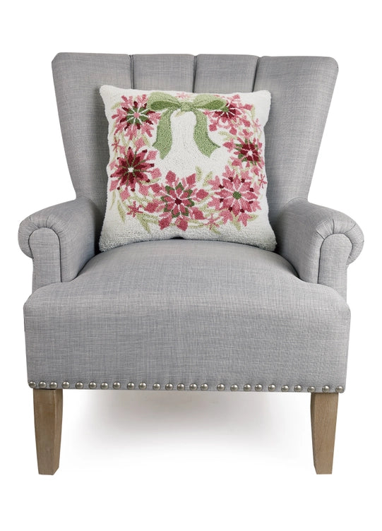 Peking Handicrafts Pink Wreath Hook Pillow