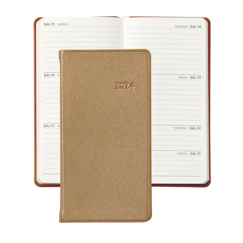 Pocket Daily 2024 Datebook - White Gold